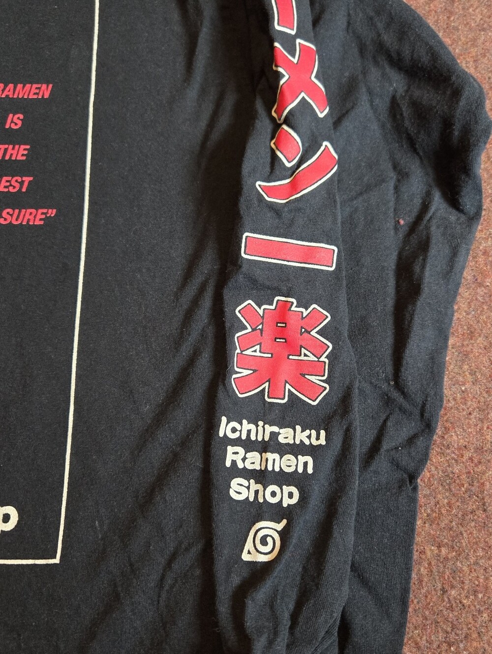 Naruto Shippuden Ichiraku Ramen Shop Long-sleeve Black Shirt Size L Y2K Vintage - Picture 4 of 8